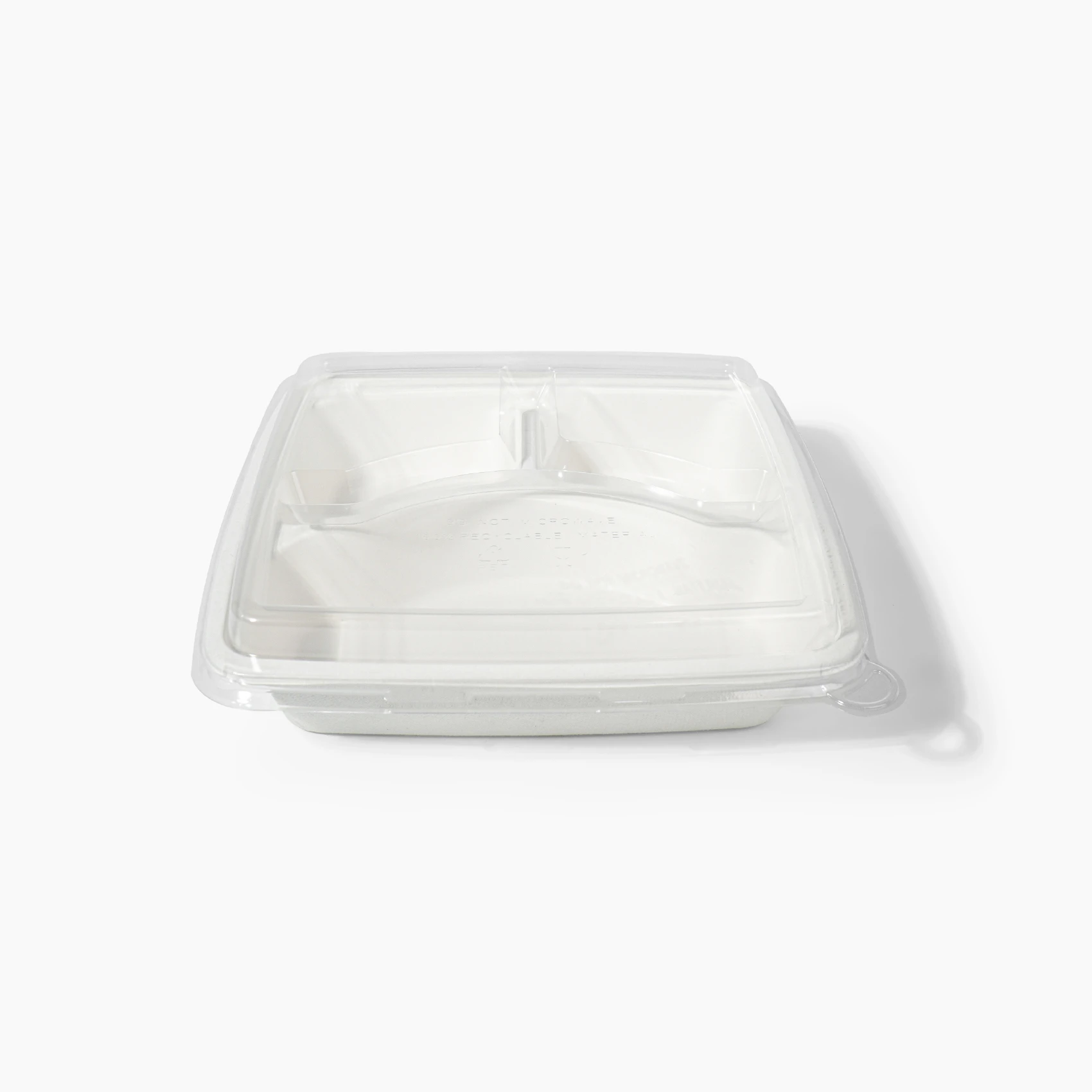 Compostable 3-Compartment Tray with Lid