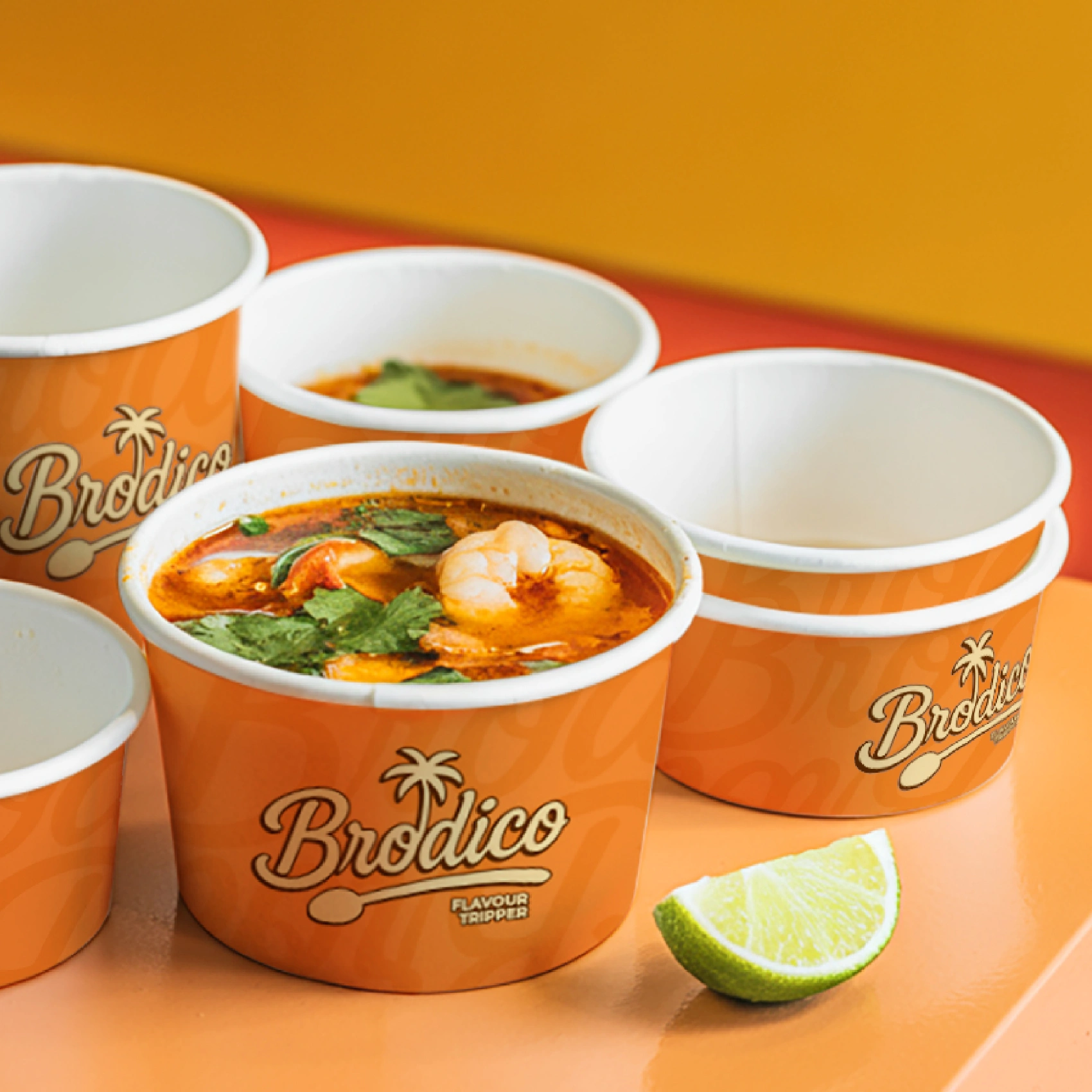 Printed Paper Bowl for Seafood Soup