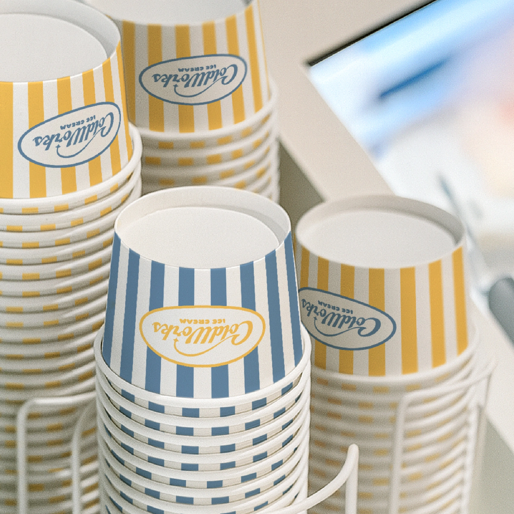 Stackable Paper Ice Cream Cups