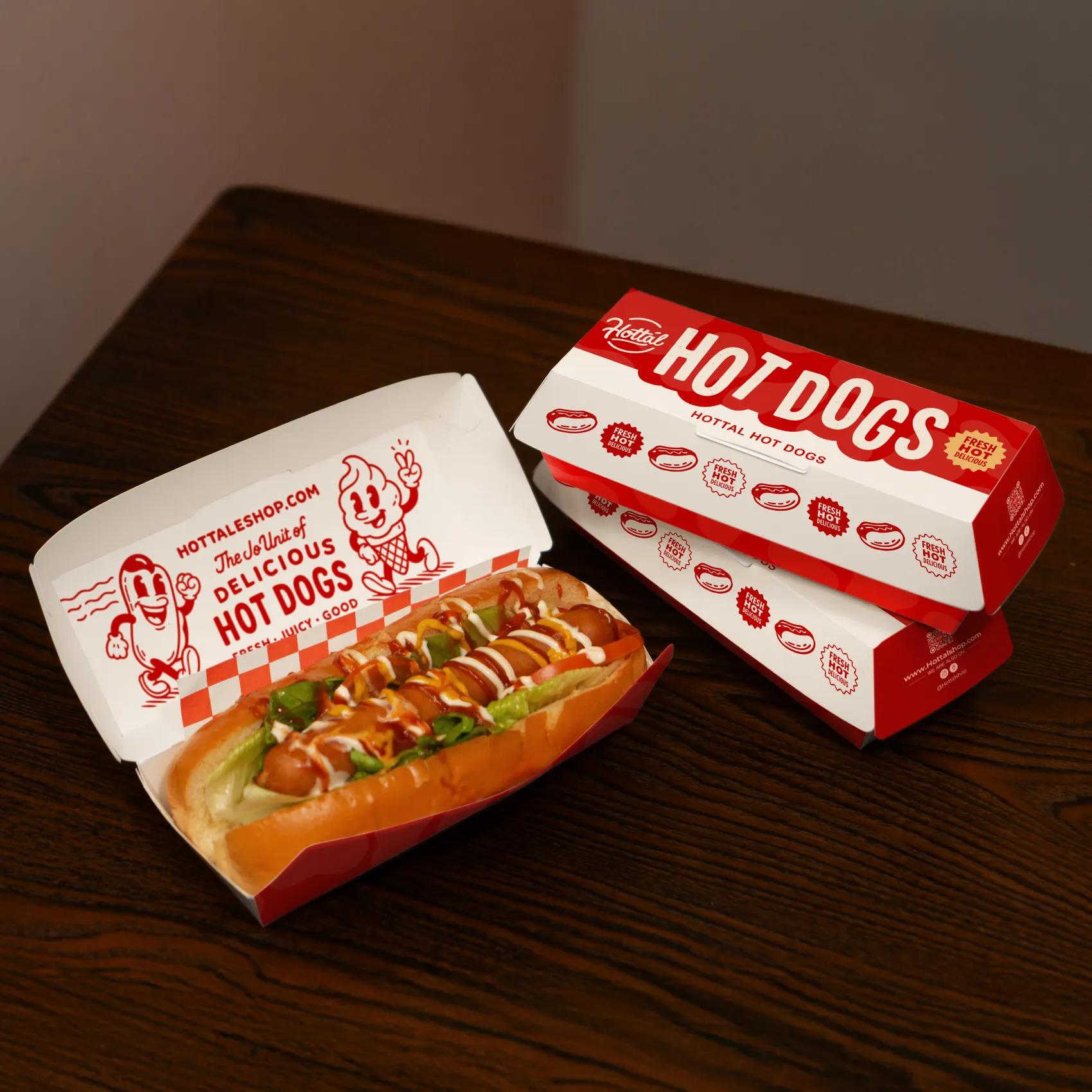 Paper Box for Juicy Hot Dog