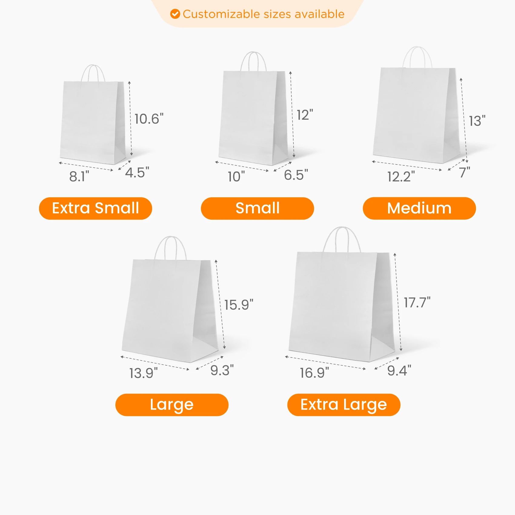 Paper Bag with Handle Size