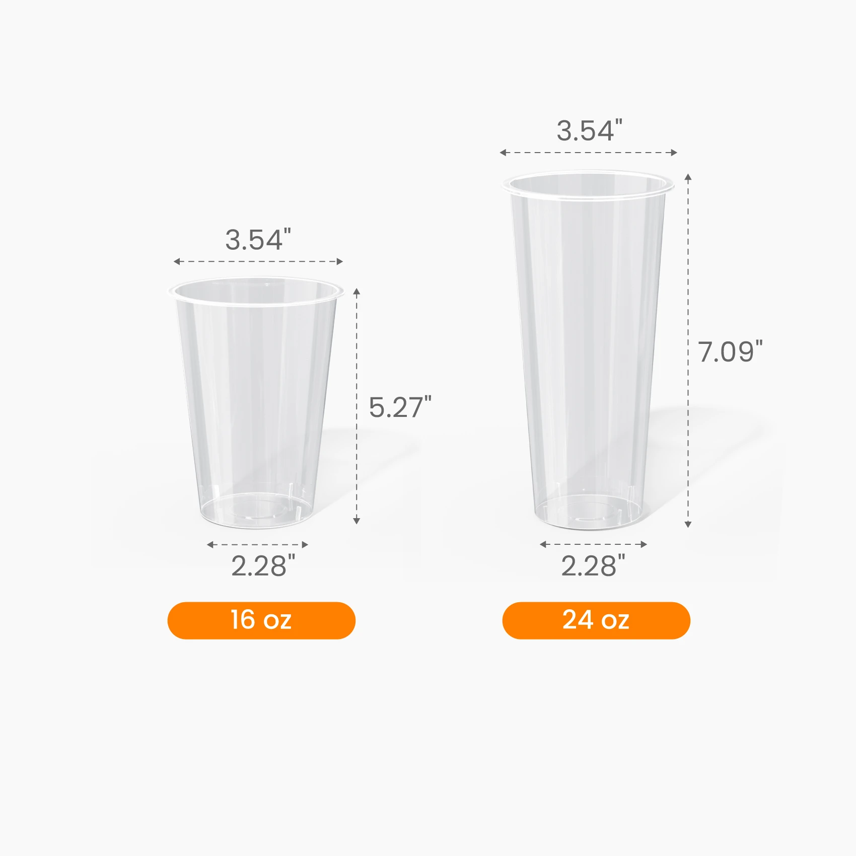 Ultra-Clear Premium Boba Cup Size