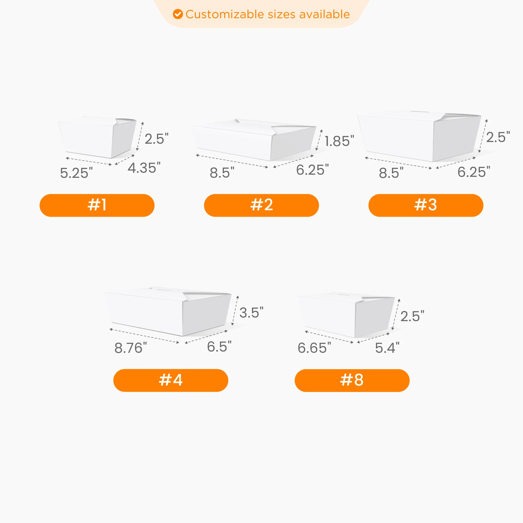 Paper Take-Out Box Size
