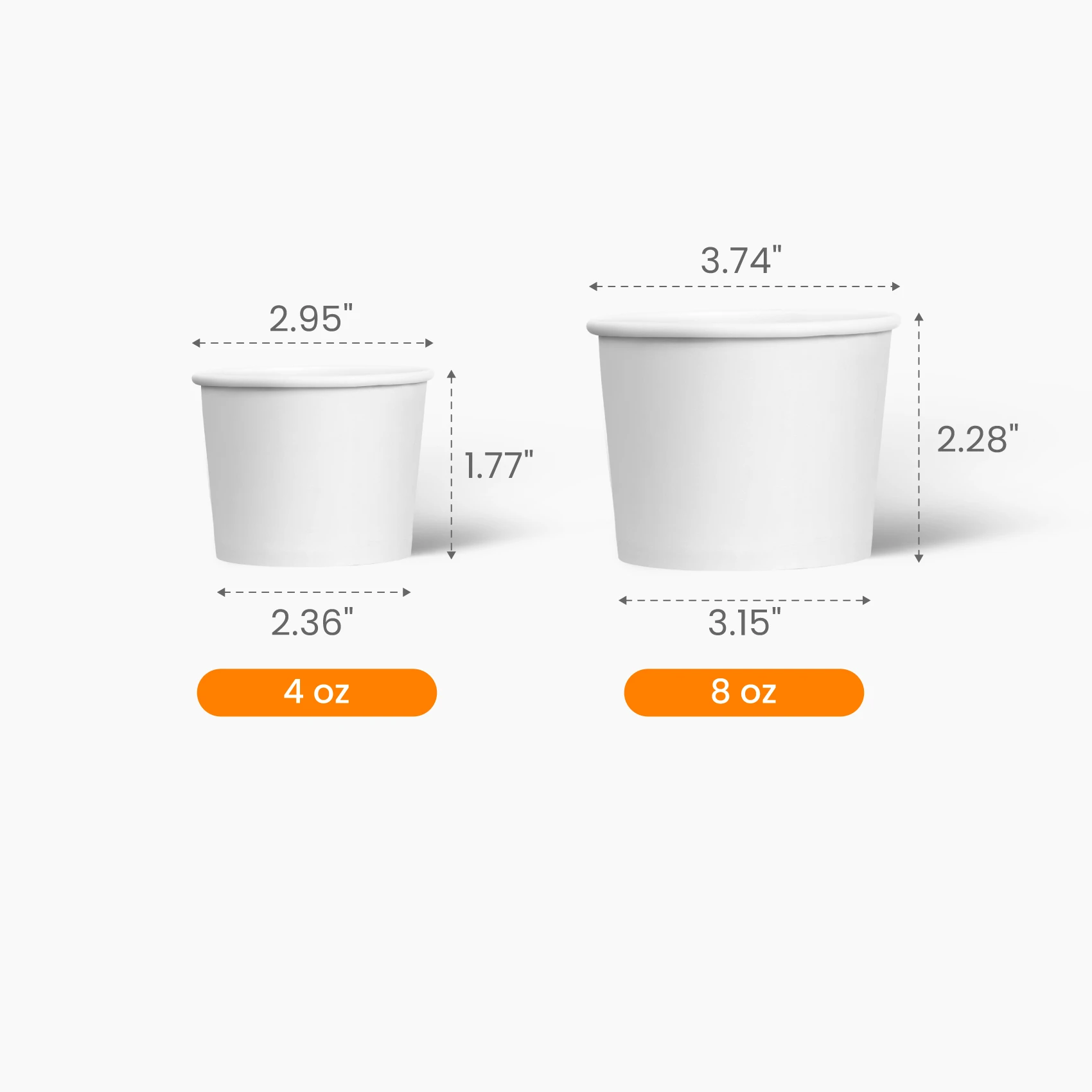 Paper Ice Cream Cup Size
