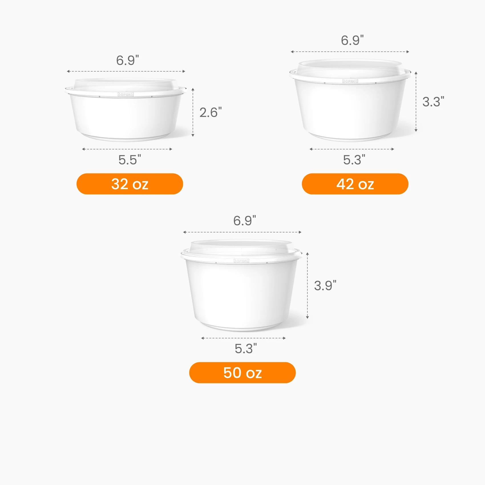 Plastic Soup Bowl with Lid Size