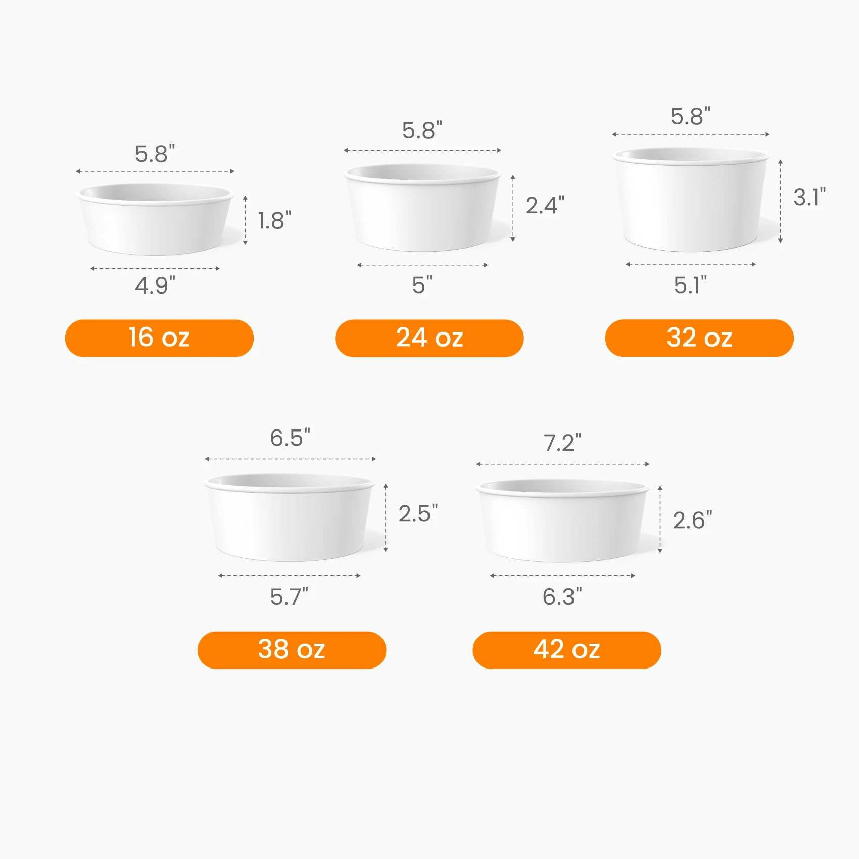 Wide Paper Bowl Size