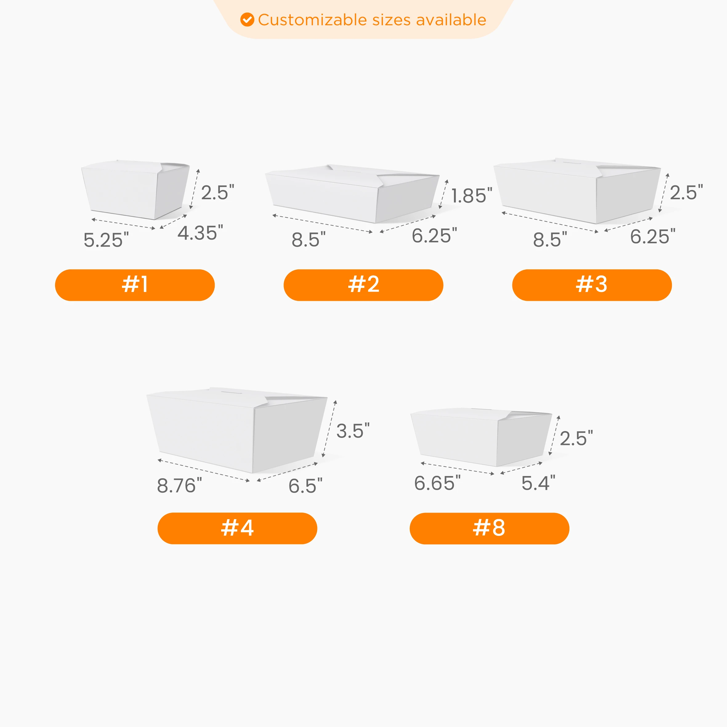 Paper Take-Out Box Size