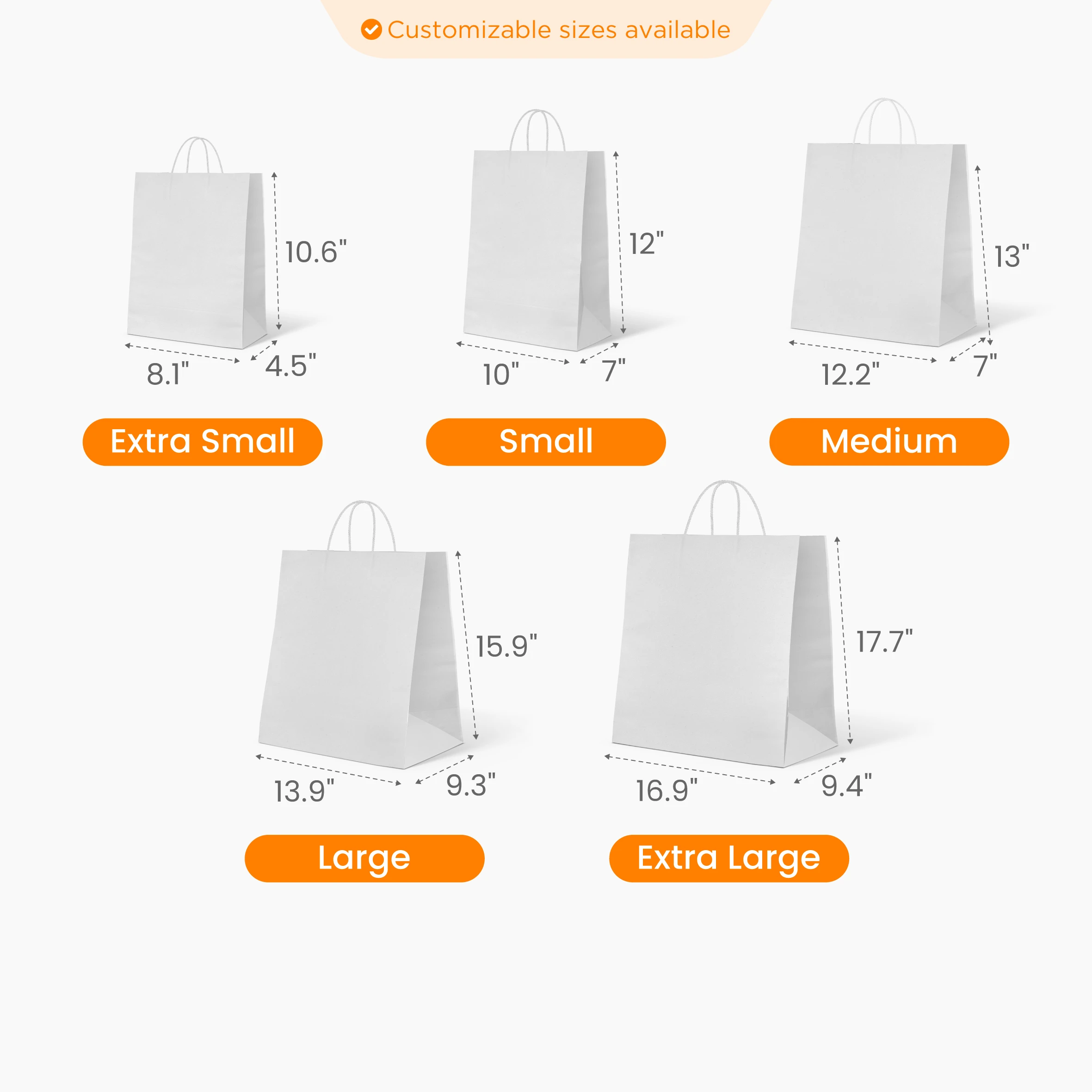 Paper Bag with Handle Size