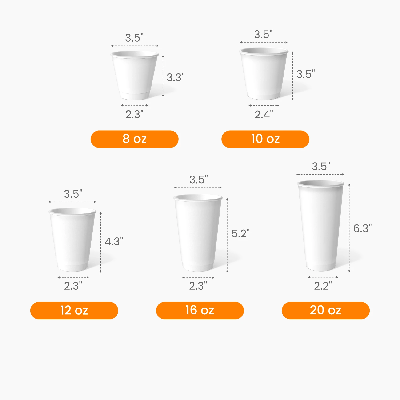 Double-Wall Paper Hot Cup Size