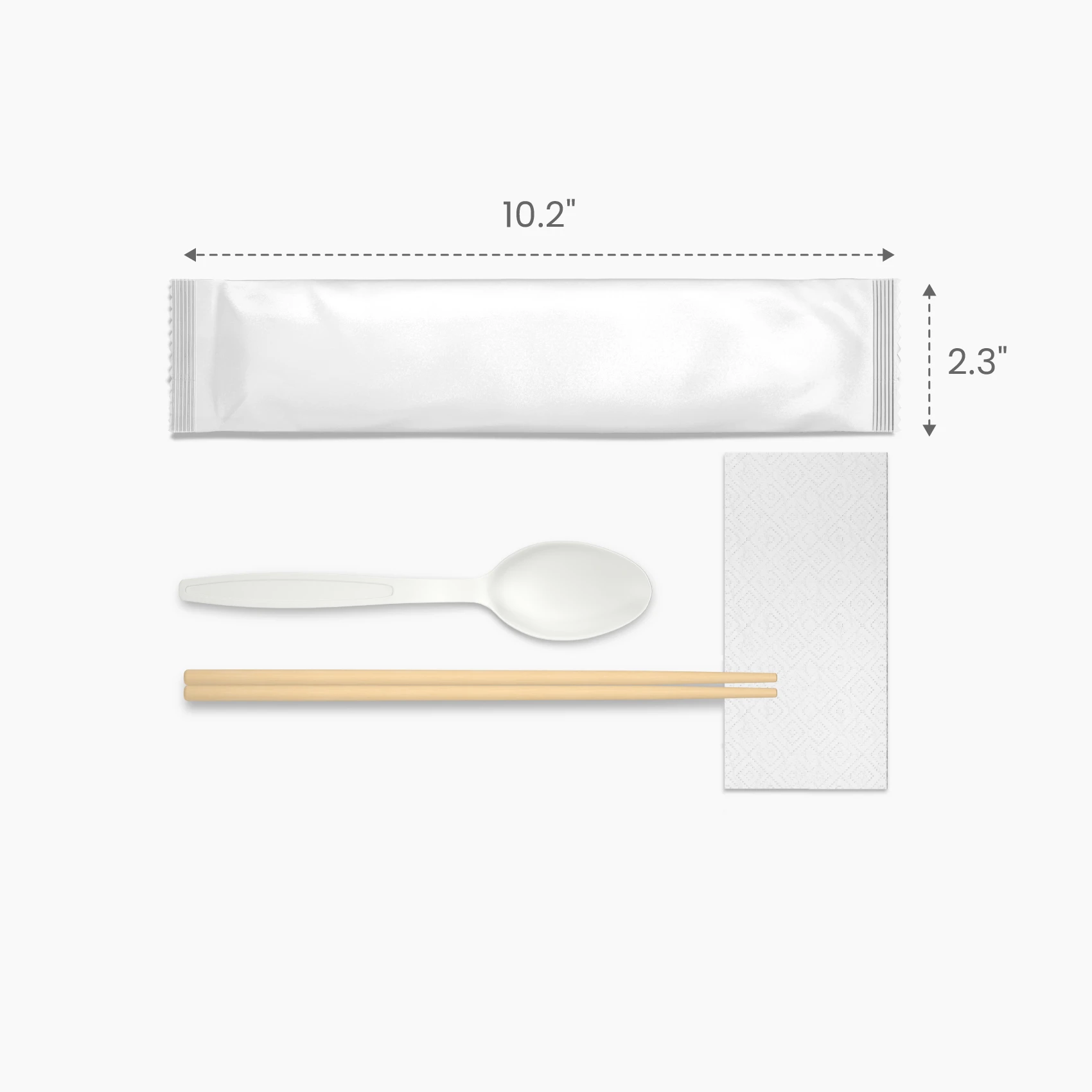 Cutlery Set (Chopstick, Spoon, Napkin)  Size