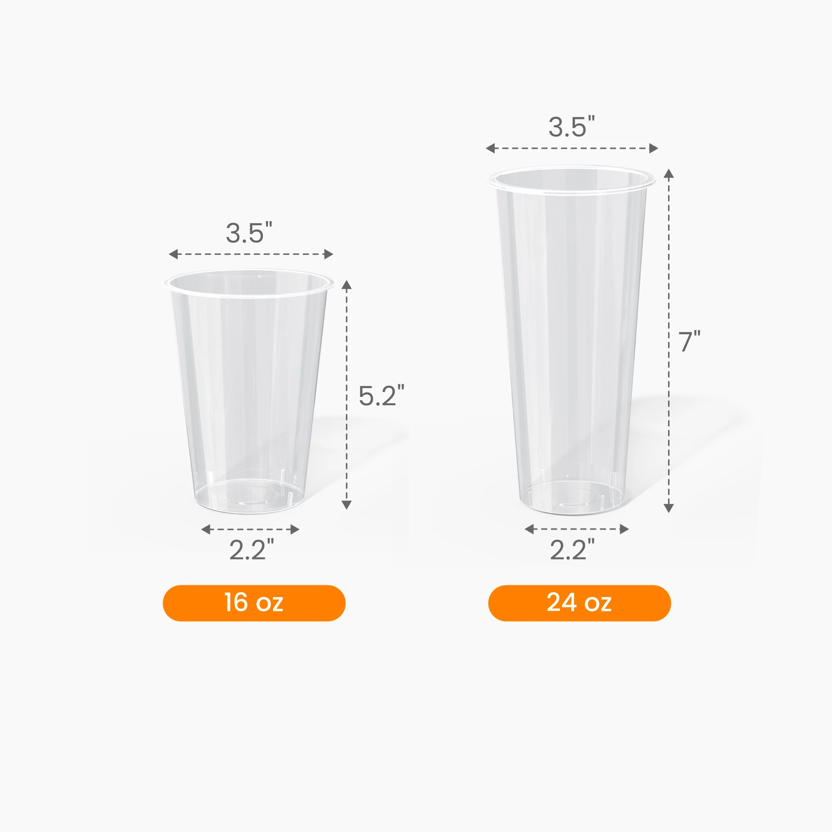 Ultra-Clear Premium Boba Cup Size