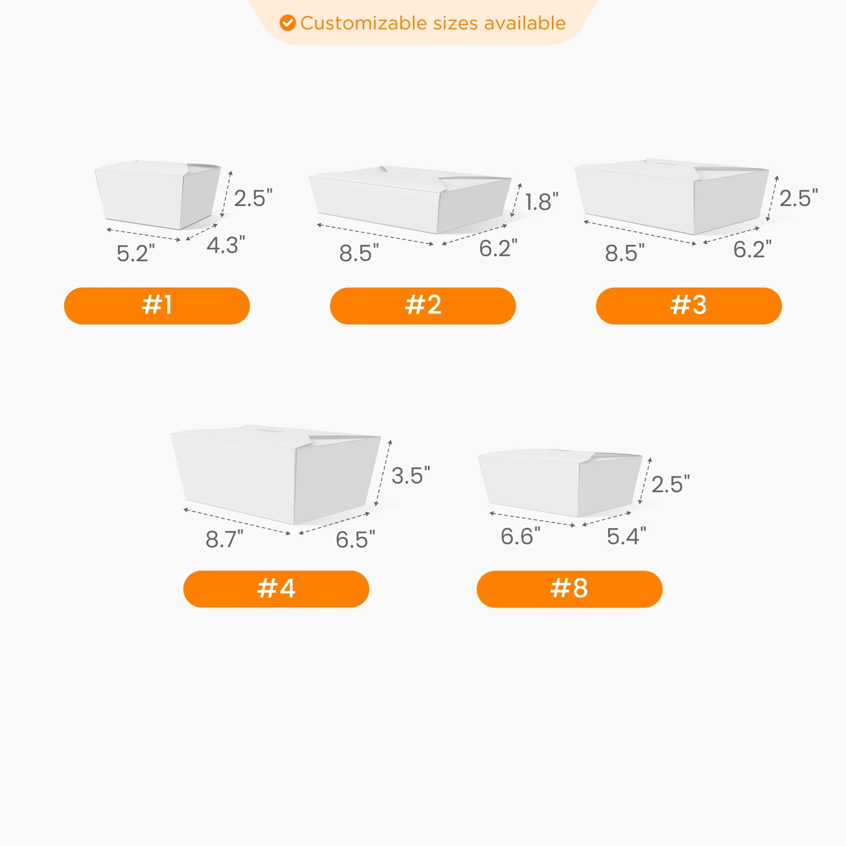 Paper Take-Out Box Size