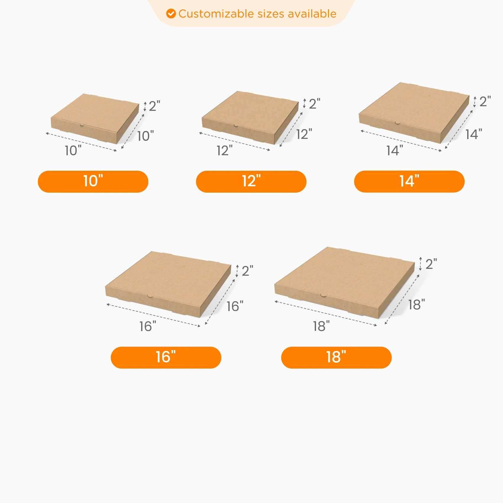Kraft Paper Pizza Box Size