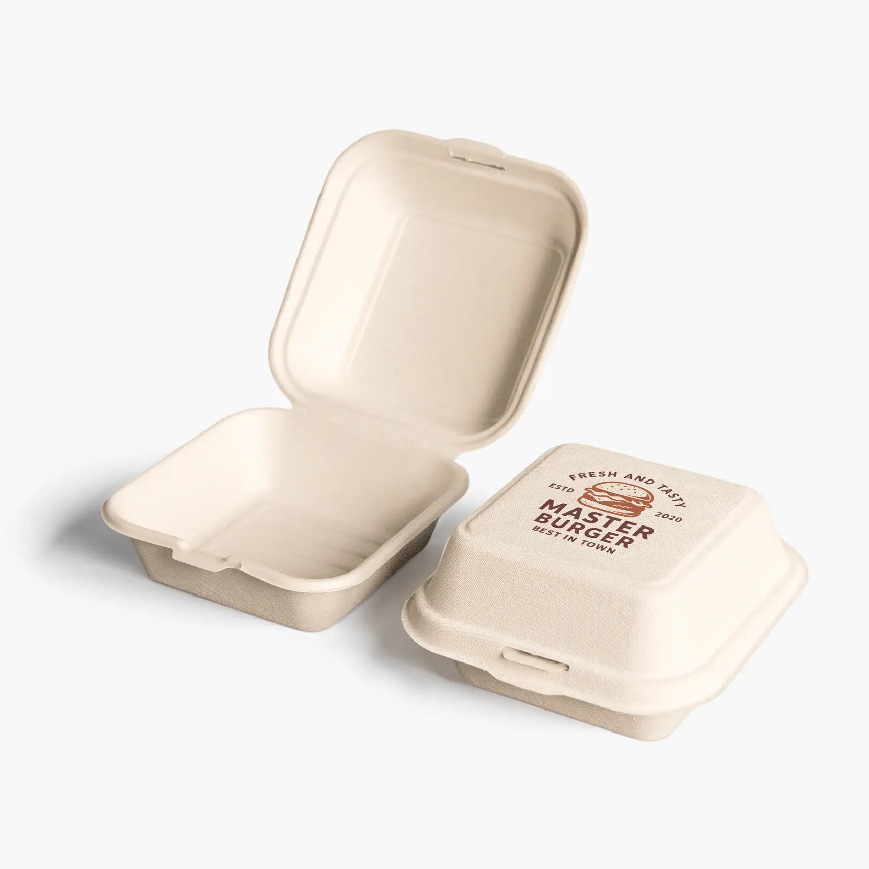 Custom Biodegradable Burger Box for Juicy Burgers